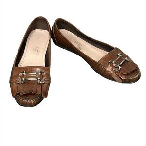 Salvatore Ferragamo Brown Loafers Size 9.5 Neutral Minimalist Business Casual